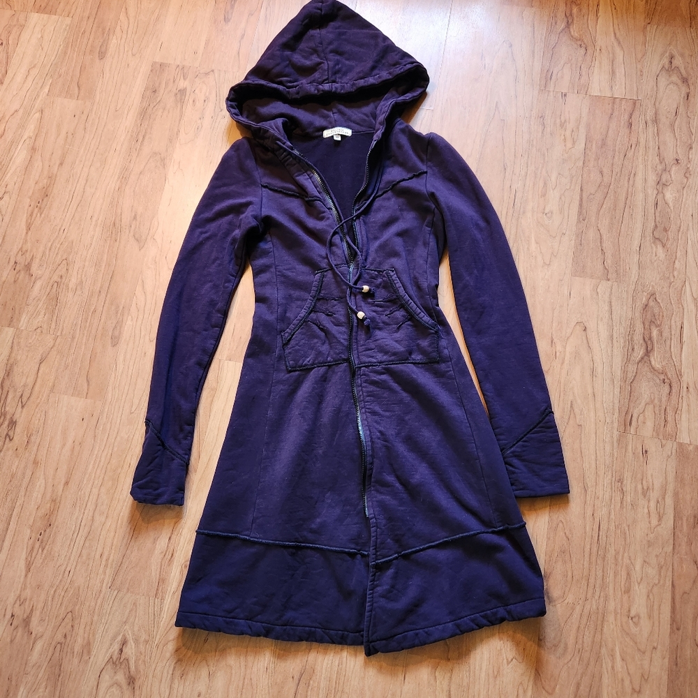 Prairie Underground Deep Purple Hooded Long Jacket